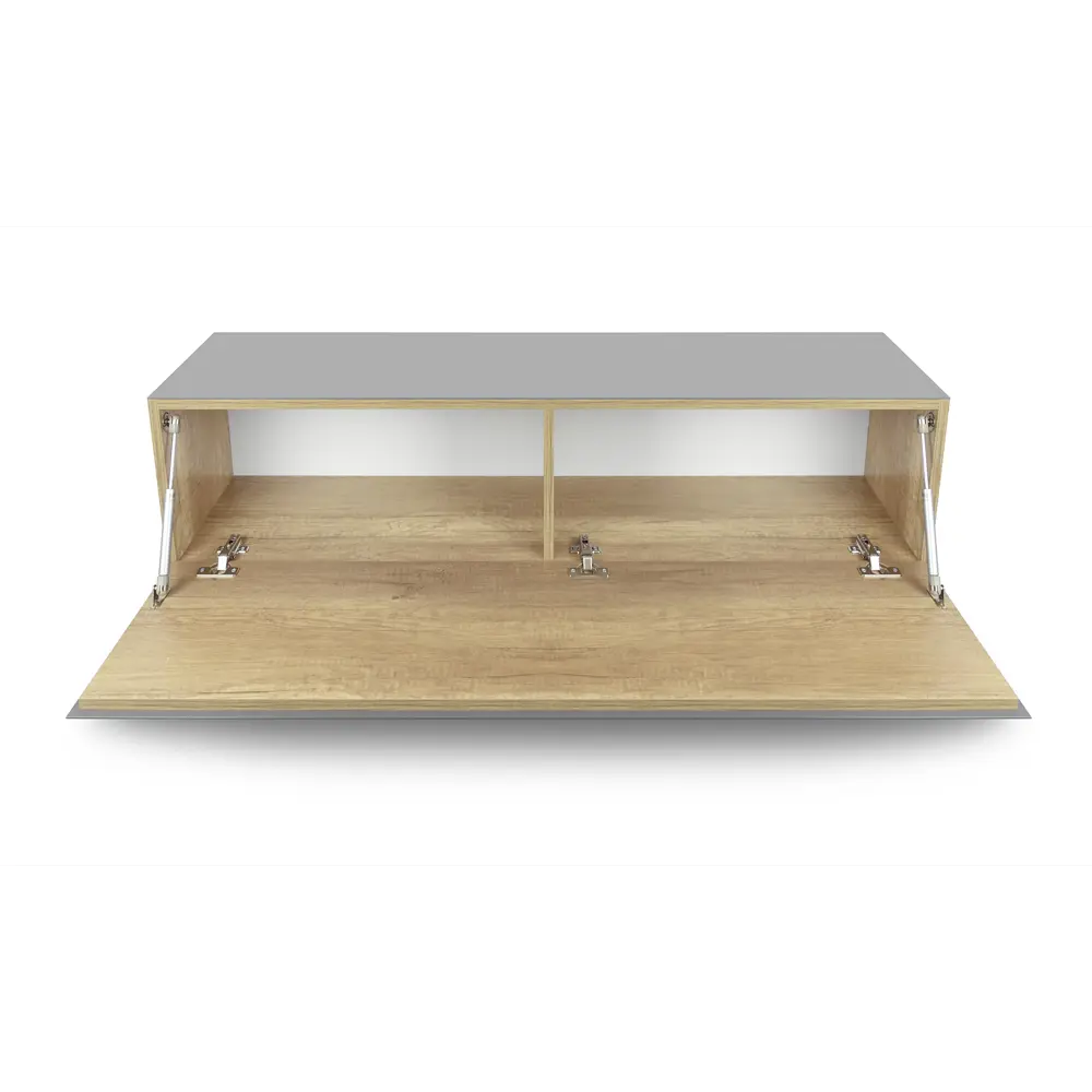 Фото 4 Тумба под телевизор Metaldesign MD 660 120x30x30 см ЛДСП цвет графитовый серый/дуб каньон Фото 4 Тумба под телевизор Metaldesign MD 660 120x30x30 см ЛДСП цвет графитовый серый/дуб каньон