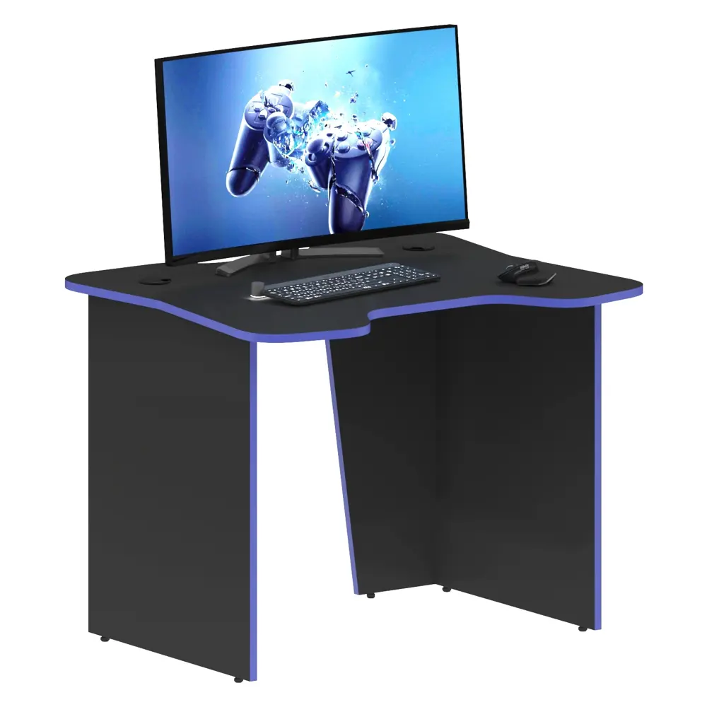 Фото Офисный стол с полкой Skyland 100CB 100x75.5x85 см ЛДСП цвет синий