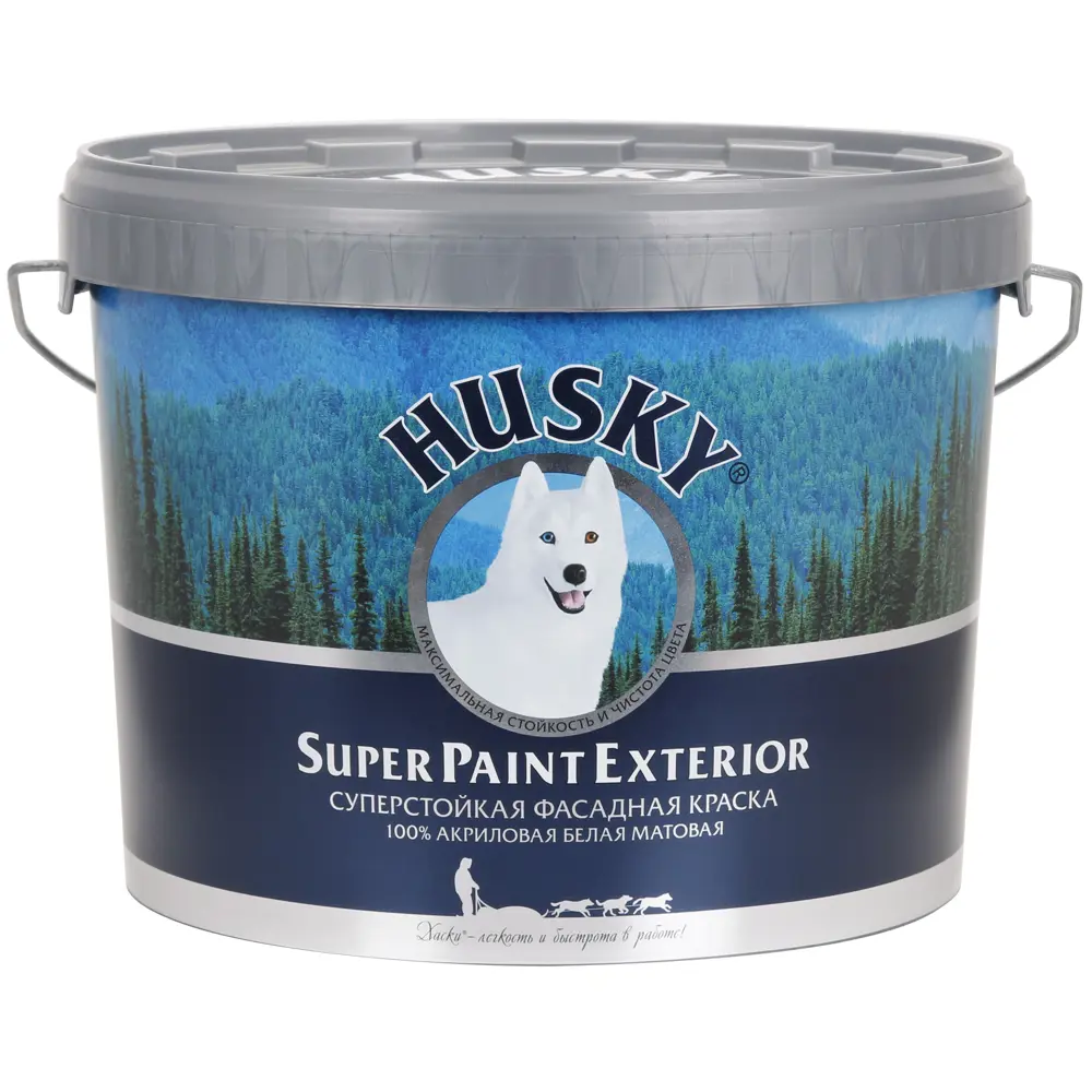 Фото Краска фасадная Husky Super Paint Exterior цвет цвет белый матовая база А 10 л Фото Краска фасадная Husky Super Paint Exterior цвет цвет белый матовая база А 10 л