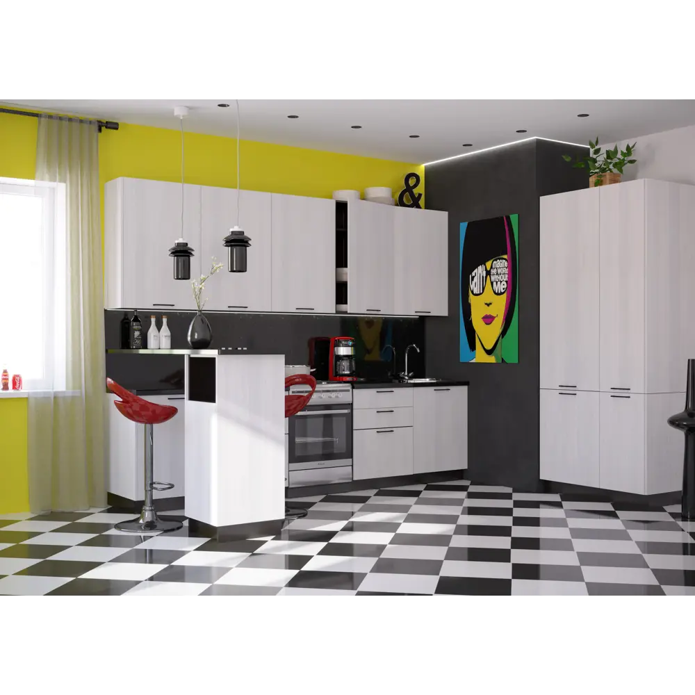 Фото 3 Навесной шкаф Сурская мебель Анкор 60x71.6x31.8 см ЛДСП цвет бежево-серый