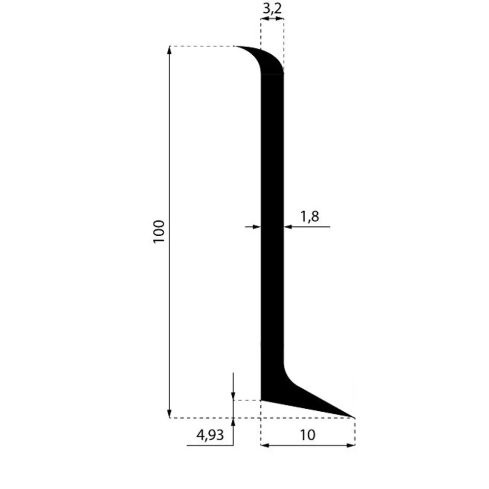 Фото 2 Плинтус напольный AlPro13 алюминиевый анодированный L100 AluminiumPro 100x1x2950 мм белый 6 шт. Фото 2 Плинтус напольный AlPro13 алюминиевый анодированный L100 AluminiumPro 100x1x2950 мм белый 6 шт.