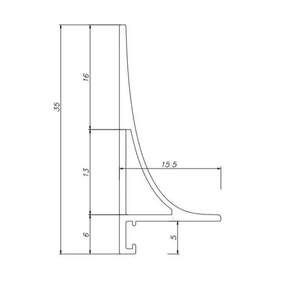 Фото 3 Плинтус напольный ALPro L13-584 анодированный Белый 35x15x2700 мм 5 шт. Фото 3 Плинтус напольный ALPro L13-584 анодированный Белый 35x15x2700 мм 5 шт.