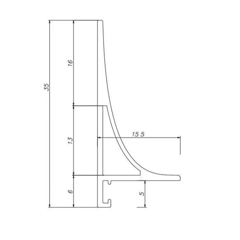 Фото 3 Плинтус напольный ALPro L13-584 Al584G-9 анодированный шампань 35x15x2700 мм 9 шт. Фото 3 Плинтус напольный ALPro L13-584 Al584G-9 анодированный шампань 35x15x2700 мм 9 шт.