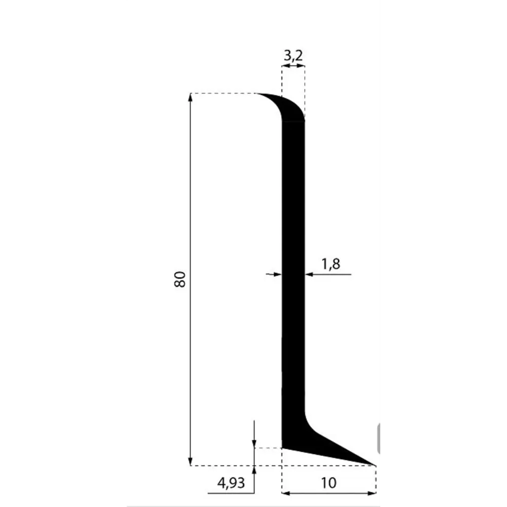 Фото 2 Плинтус напольный AlPro13 алюминиевый анодированный L80 AluminiumPro 10 Черный 80x10x2950 мм 5 шт. Фото 2 Плинтус напольный AlPro13 алюминиевый анодированный L80 AluminiumPro 10 Черный 80x10x2950 мм 5 шт.