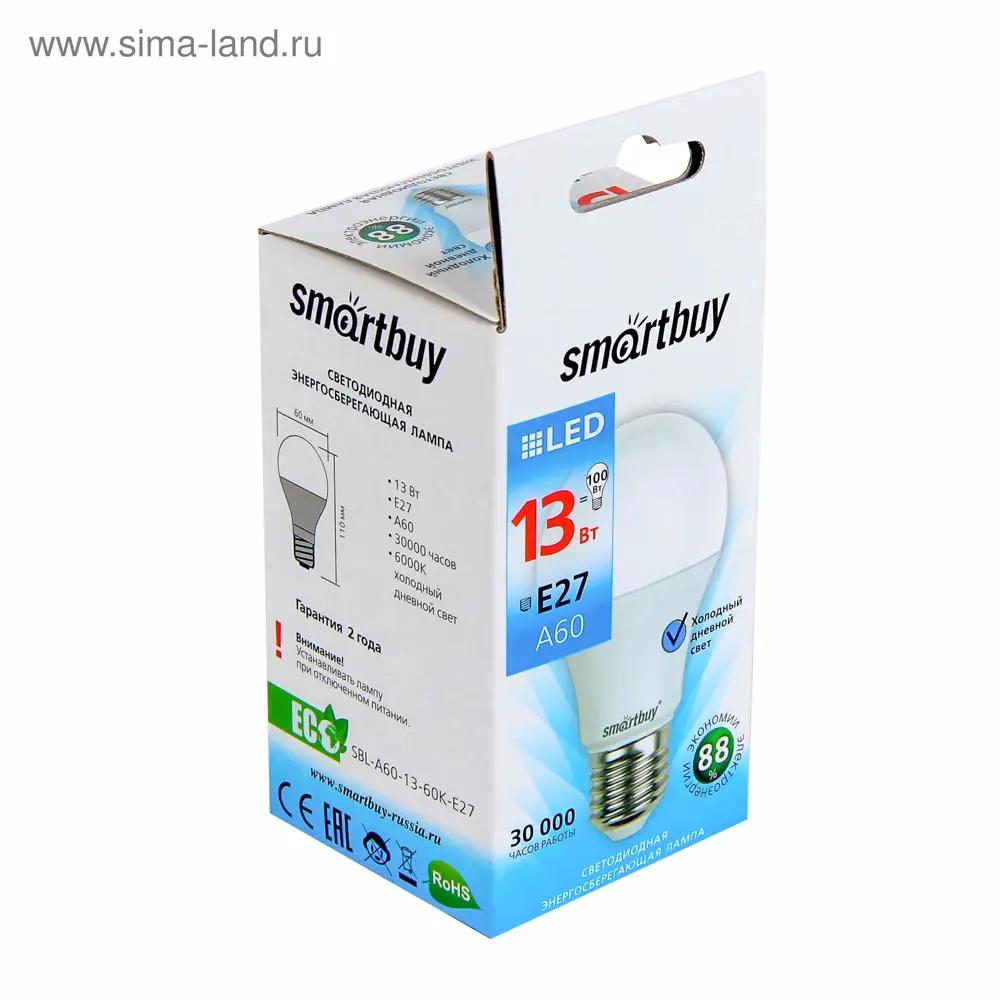 Фото 2 Лампа светодиодная Smartbuy 2916970 E27 220 В 13 Вт груша 1040 Лм Фото 2 Лампа светодиодная Smartbuy 2916970 E27 220 В 13 Вт груша 1040 Лм