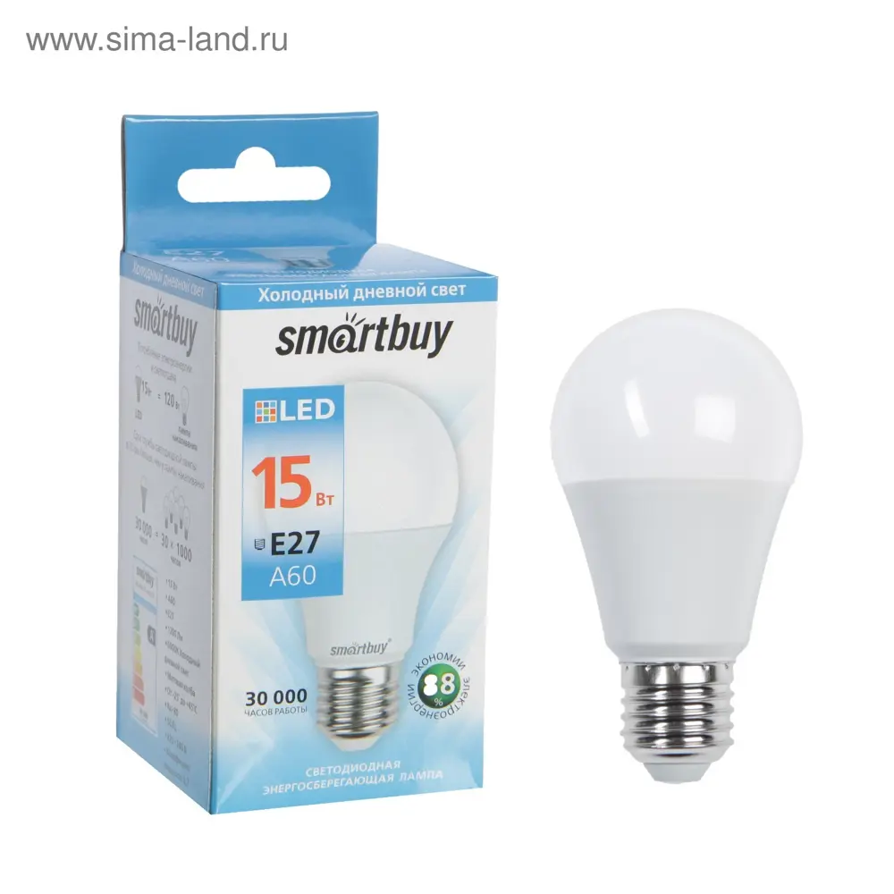 Фото Лампа светодиодная Smartbuy 3804022 E27 220 В 15 Вт груша 1200 Лм Фото Лампа светодиодная Smartbuy 3804022 E27 220 В 15 Вт груша 1200 Лм