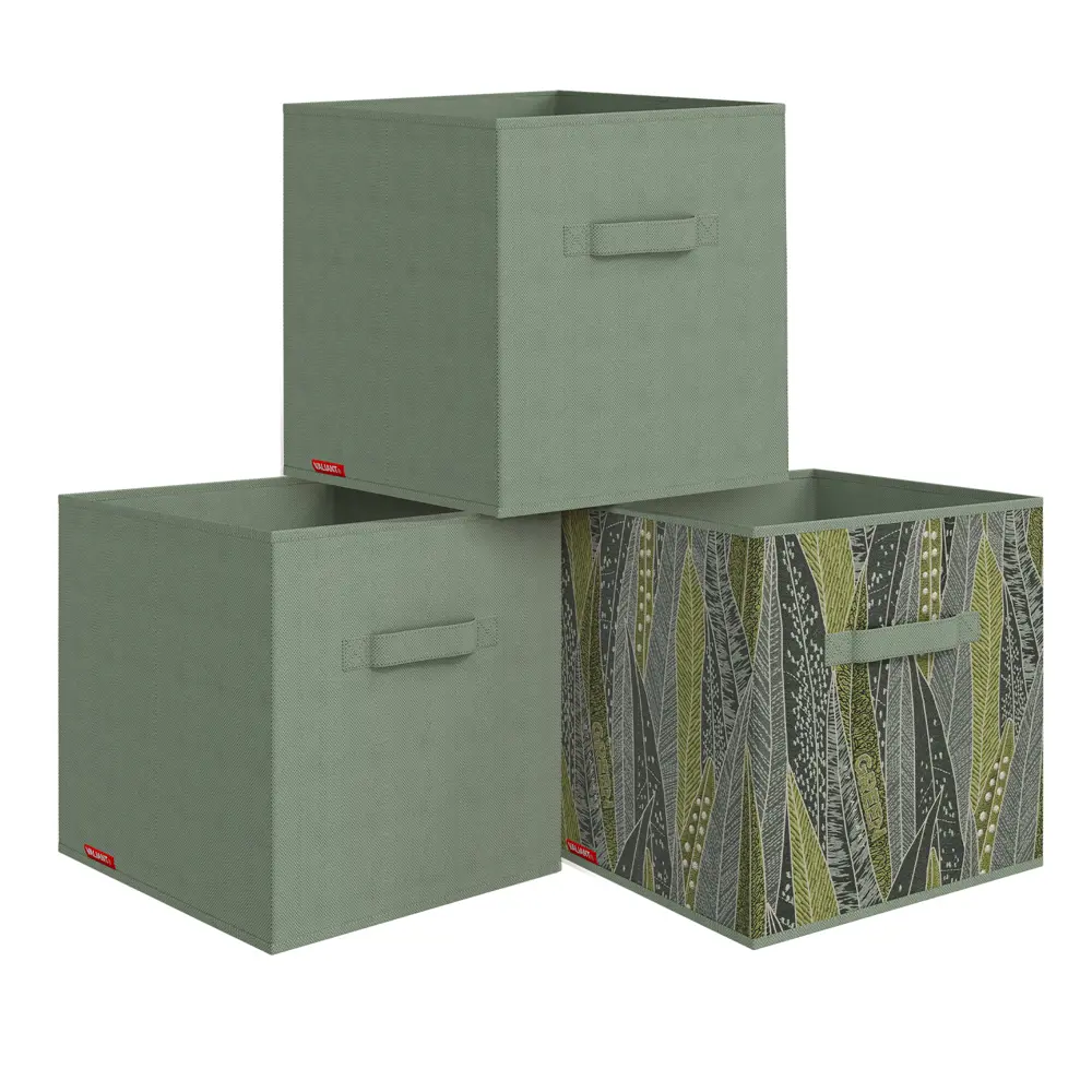 Фото Набор коробов 3 шт Valiant GR-Box-2SL 28x28x28 см нетканый цвет зеленый Фото Набор коробов 3 шт Valiant GR-Box-2SL 28x28x28 см нетканый цвет зеленый
