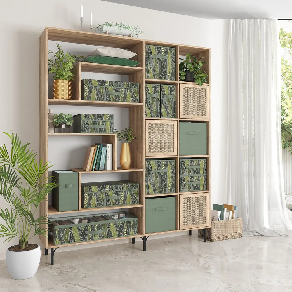 Фото 6 Набор коробов 3 шт Valiant GR-Box-2SL 28x28x28 см нетканый цвет зеленый Фото 6 Набор коробов 3 шт Valiant GR-Box-2SL 28x28x28 см нетканый цвет зеленый