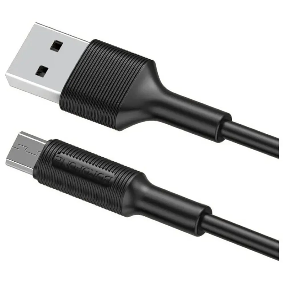 Фото 3 Кабель Borofone BX1 microUSB - USB 2.4 А 1 м цвет чёрный Фото 3 Кабель Borofone BX1 microUSB - USB 2.4 А 1 м цвет чёрный