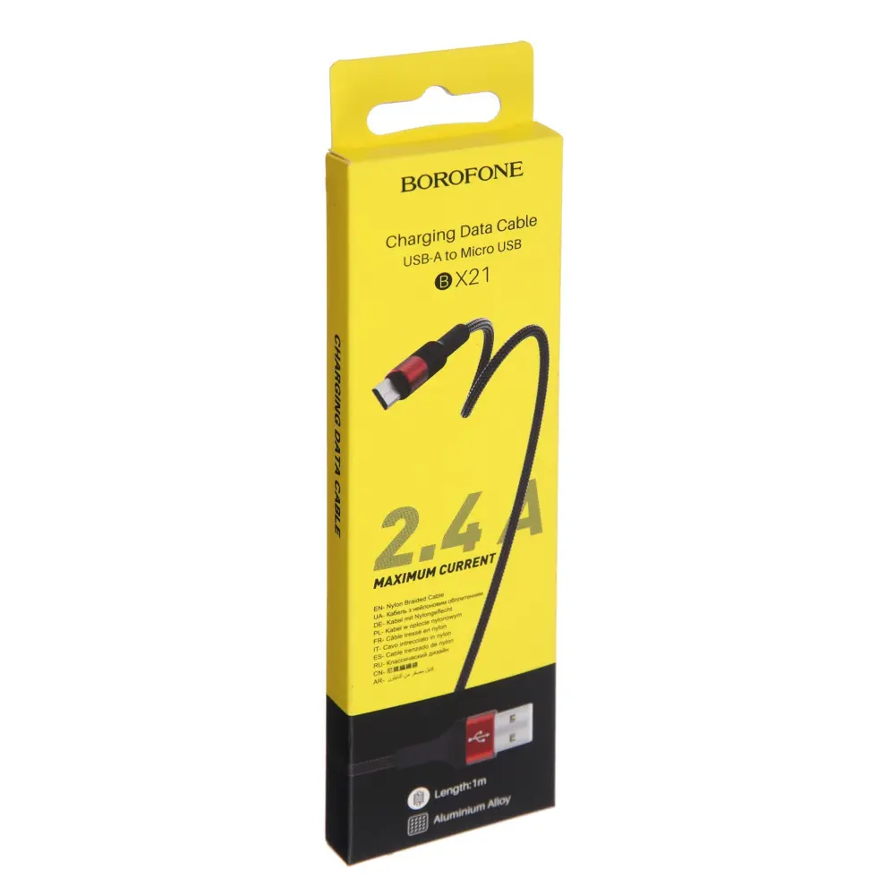 Фото 7 Кабель Borofone BX21 microUSB - USB 2.4 А 1 м цвет красный Фото 7 Кабель Borofone BX21 microUSB - USB 2.4 А 1 м цвет красный