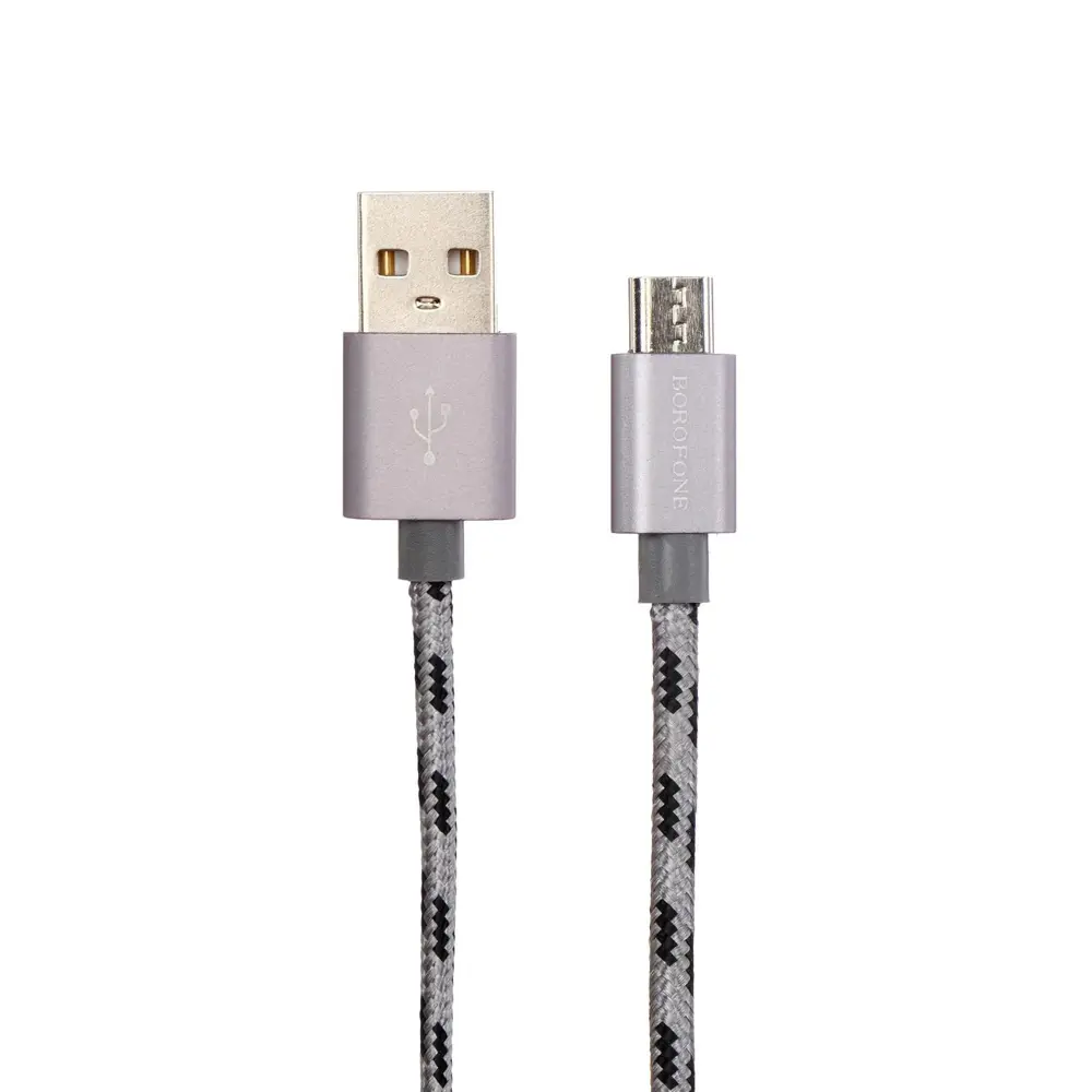 Фото 2 Кабель Borofone BX24 micro USB - USB 2.4 А 1 м цвет серый Фото 2 Кабель Borofone BX24 micro USB - USB 2.4 А 1 м цвет серый
