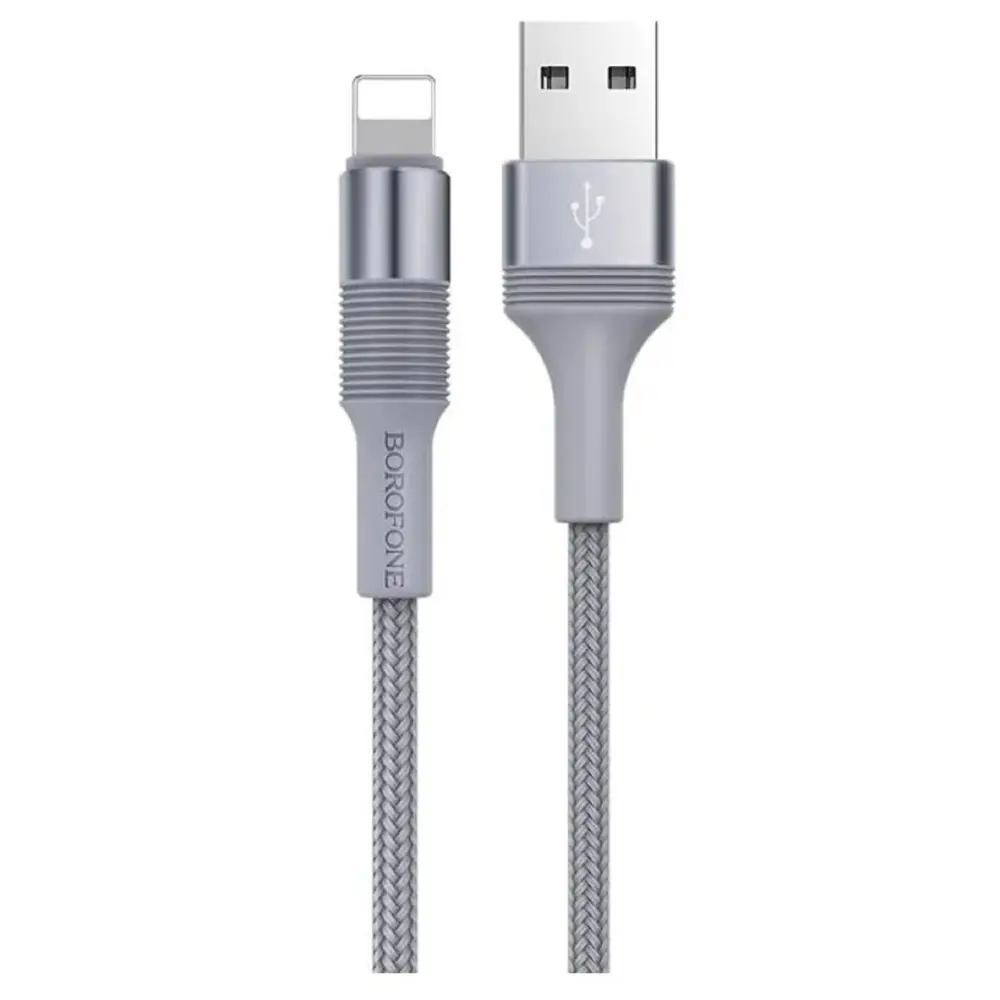 Фото 2 Кабель Borofone BX21 Lightning - USB 2.4 А 1 м цвет серый Фото 2 Кабель Borofone BX21 Lightning - USB 2.4 А 1 м цвет серый