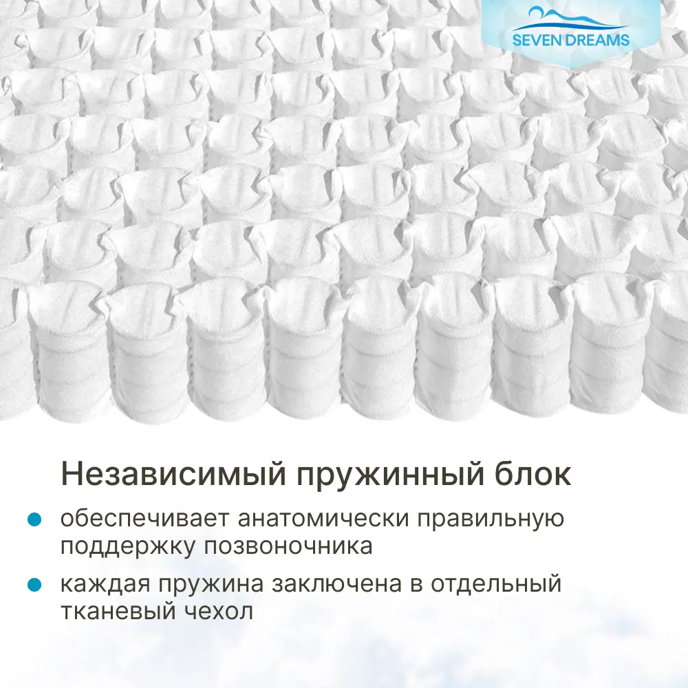 Фото 6 Матрас Seven Dreams Classic Hard EVS500 80x14x160 см независимый пружинный блок, односпальный