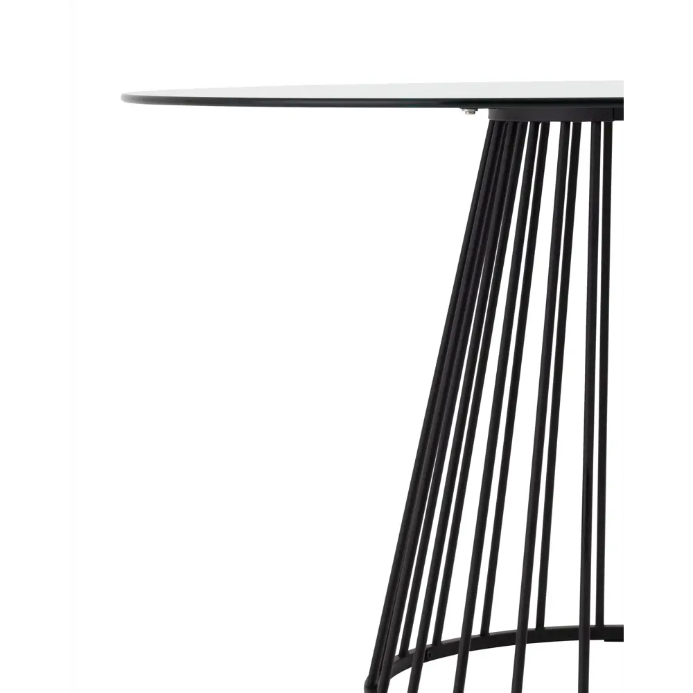 Фото 4 Кухонный стол круглый Stool Group Ливерпуль 120x75x120 см стекло цвет прозрачный/черный Фото 4 Кухонный стол круглый Stool Group Ливерпуль 120x75x120 см стекло цвет прозрачный/черный