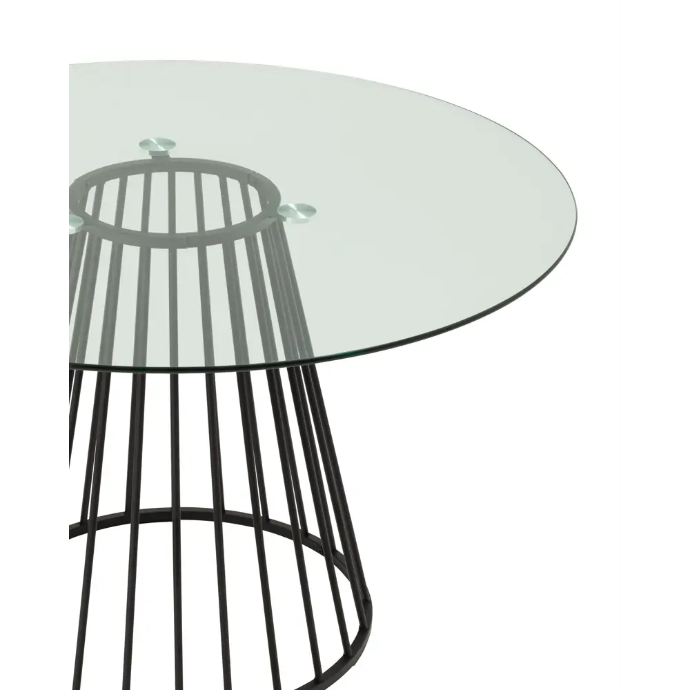 Фото 5 Кухонный стол круглый Stool Group Ливерпуль 120x75x120 см стекло цвет прозрачный/черный Фото 5 Кухонный стол круглый Stool Group Ливерпуль 120x75x120 см стекло цвет прозрачный/черный