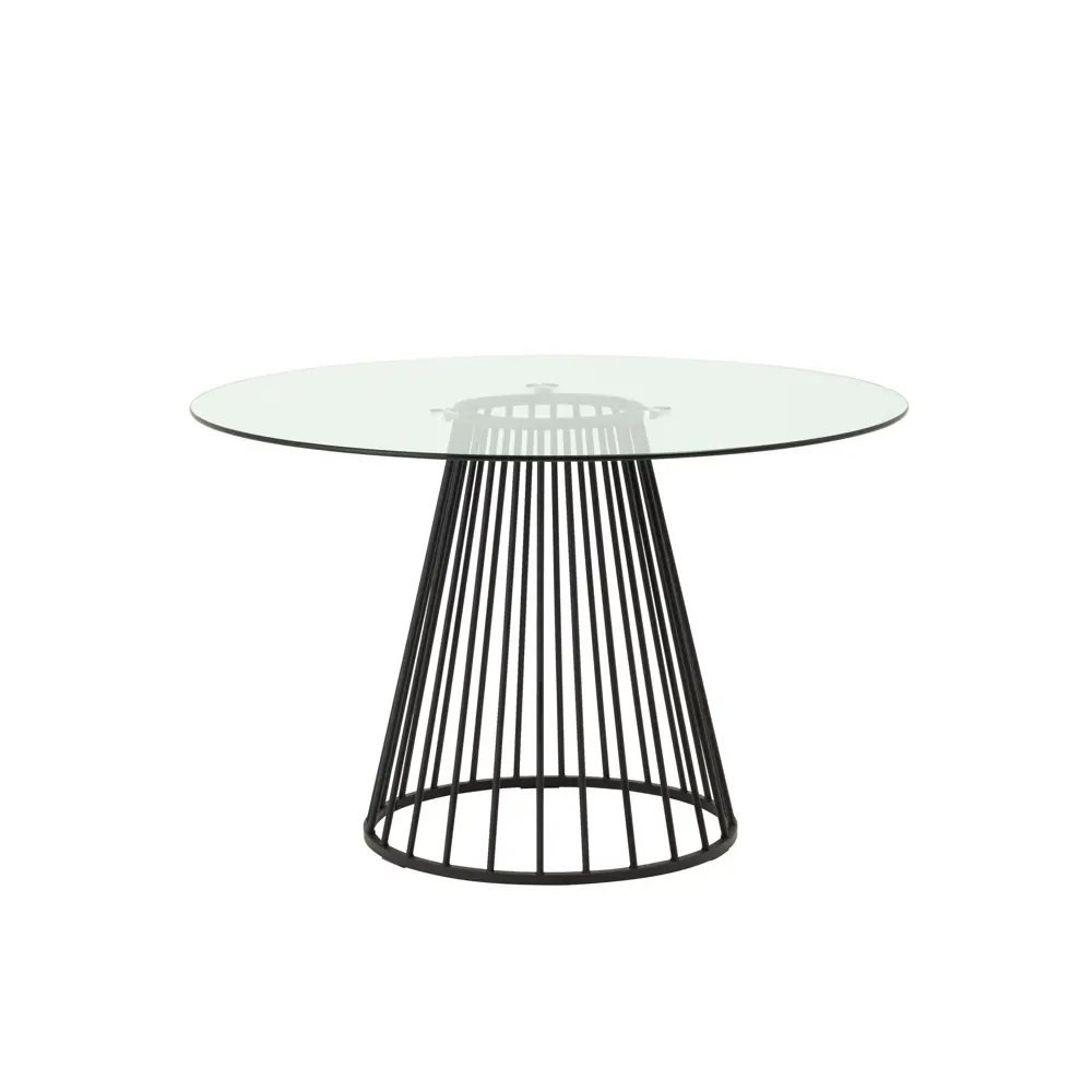 Фото 3 Кухонный стол круглый Stool Group Ливерпуль 120x75x120 см стекло цвет прозрачный/черный Фото 3 Кухонный стол круглый Stool Group Ливерпуль 120x75x120 см стекло цвет прозрачный/черный