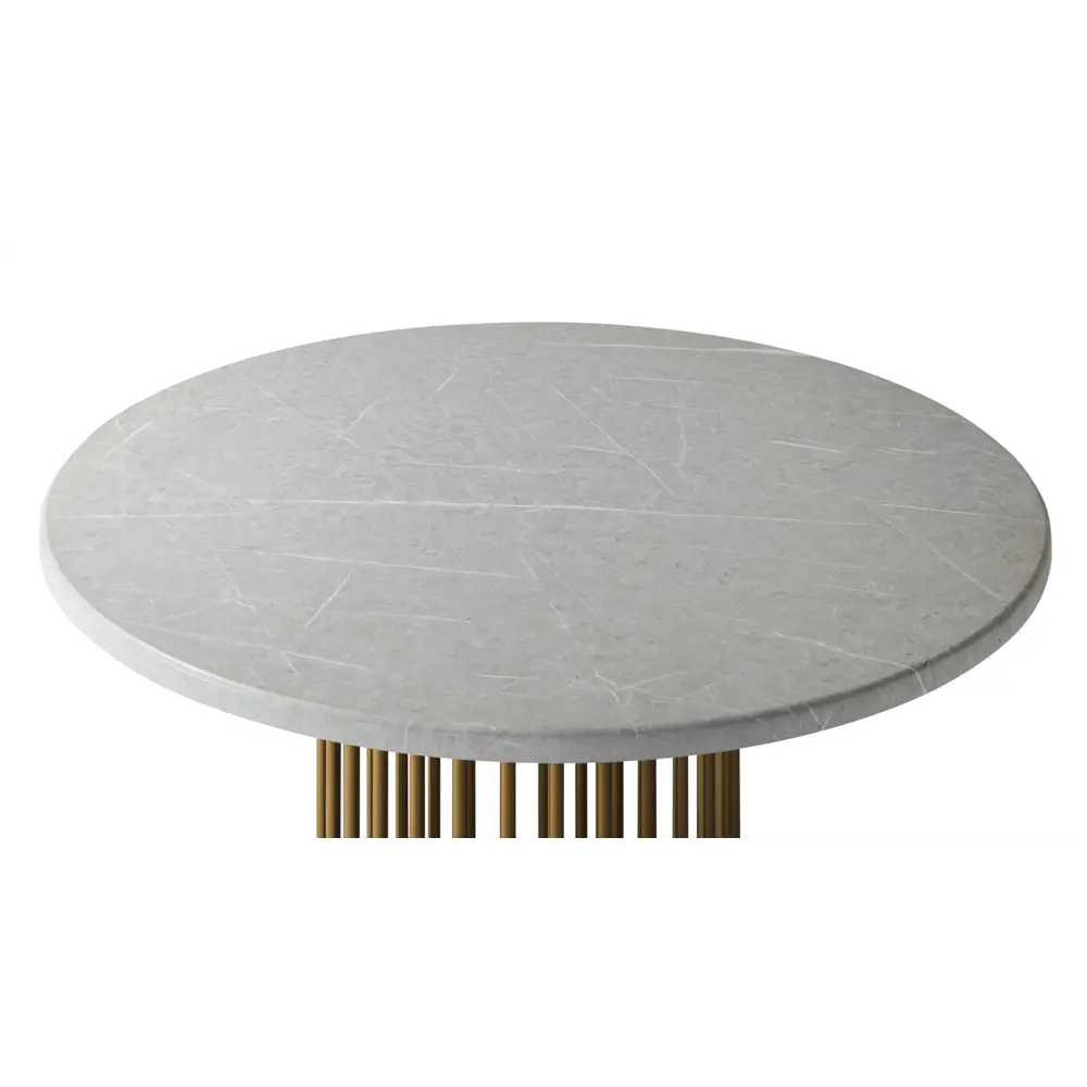 Фото 3 Стол круглый R-Home Patrik 110x75x110 см МДФ цвет белый/золото Фото 3 Стол круглый R-Home Patrik 110x75x110 см МДФ цвет белый/золото
