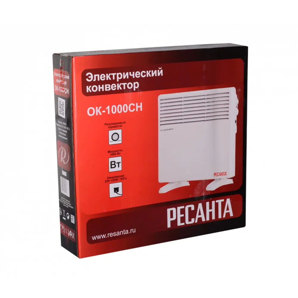 Фото 7 Конвектор электрический Ресанта ОК-1000СН с механическим термостатом 1000 Вт