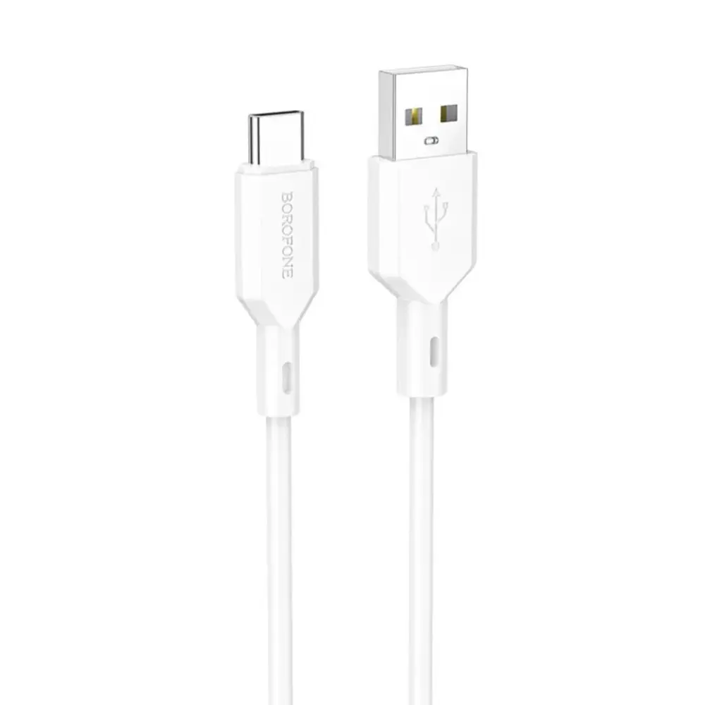 Фото 3 Кабель Borofone BX70 Type-C - USB 3 А 1 м цвет белый Фото 3 Кабель Borofone BX70 Type-C - USB 3 А 1 м цвет белый