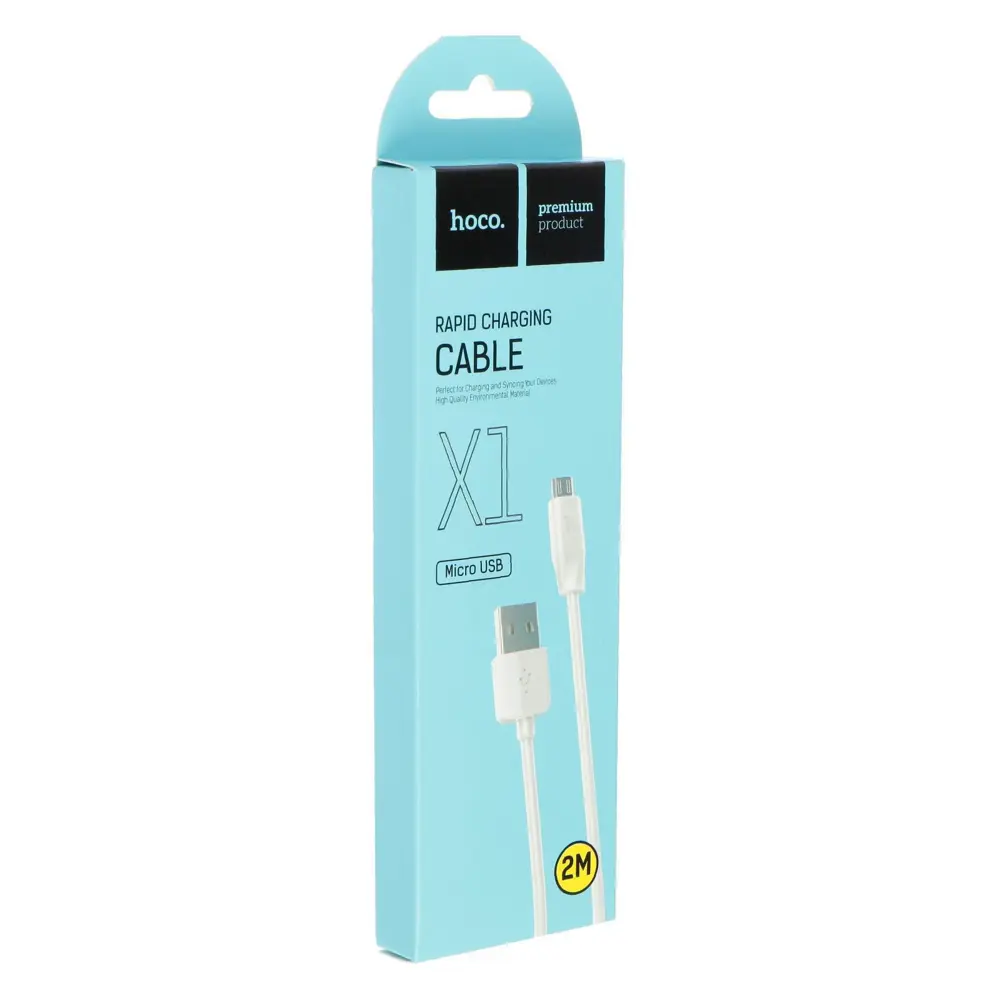 Фото 4 Кабель Hoco X1 microUSB - USB 2.4 А 2 м цвет белый Фото 4 Кабель Hoco X1 microUSB - USB 2.4 А 2 м цвет белый