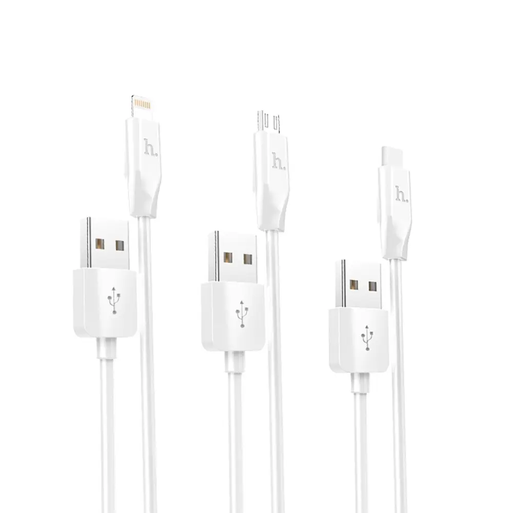 Фото 4 Кабель Hoco X1 microUSB/Lightning/Type-C - USB 2.4 А 1 м цвет белый Фото 4 Кабель Hoco X1 microUSB/Lightning/Type-C - USB 2.4 А 1 м цвет белый