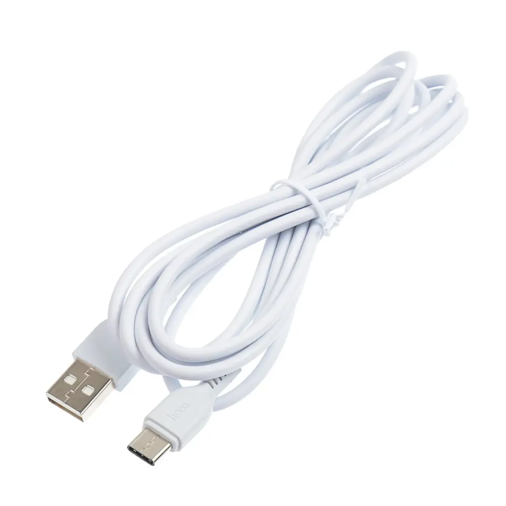 Фото 4 Кабель Hoco X20 Type-C - USB 3 А 2 м ПВХ оплетка цвет белый Фото 4 Кабель Hoco X20 Type-C - USB 3 А 2 м ПВХ оплетка цвет белый