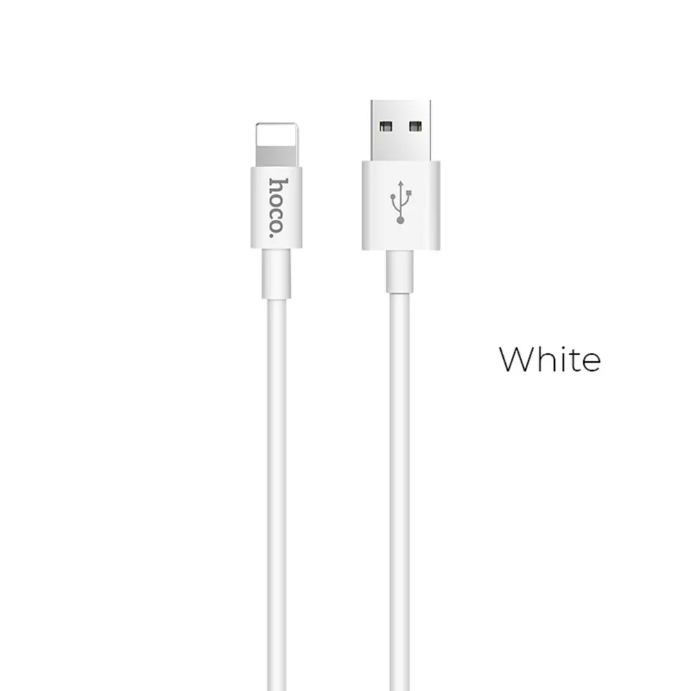 Фото 3 Кабель Hoco X23 Lightning - USB 2 А 1 м TPE оплетка цвет белый Фото 3 Кабель Hoco X23 Lightning - USB 2 А 1 м TPE оплетка цвет белый