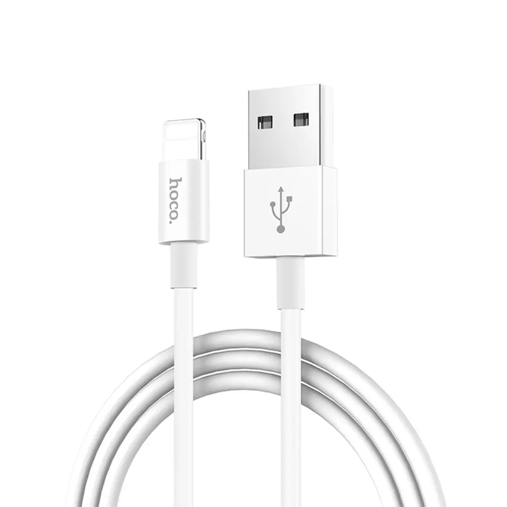 Фото 4 Кабель Hoco X23 Lightning - USB 2 А 1 м TPE оплетка цвет белый Фото 4 Кабель Hoco X23 Lightning - USB 2 А 1 м TPE оплетка цвет белый