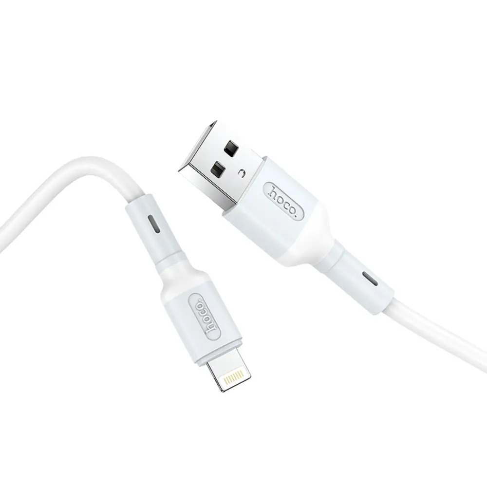 Фото 2 Кабель Hoco X65 Lightning - USB 2.4 А 1 м TPE оплетка цвет белый Фото 2 Кабель Hoco X65 Lightning - USB 2.4 А 1 м TPE оплетка цвет белый