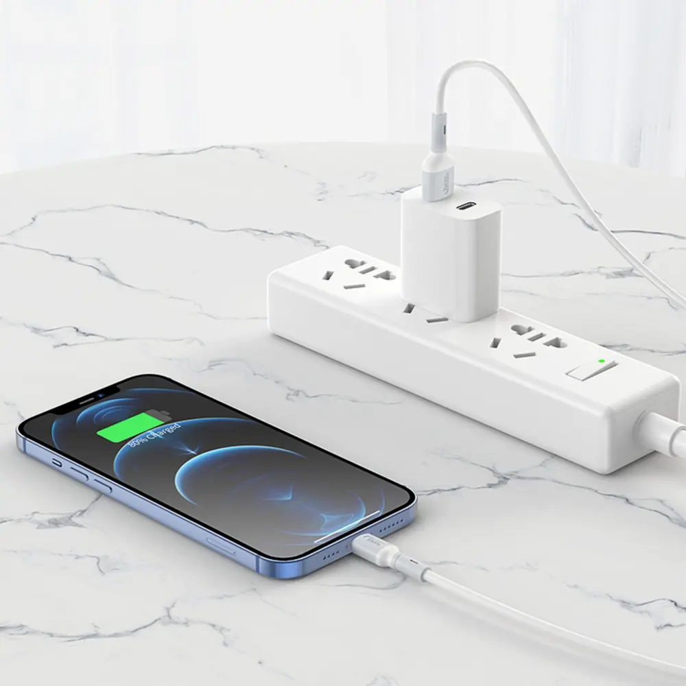 Фото 3 Кабель Hoco X65 Lightning - USB 2.4 А 1 м TPE оплетка цвет белый Фото 3 Кабель Hoco X65 Lightning - USB 2.4 А 1 м TPE оплетка цвет белый