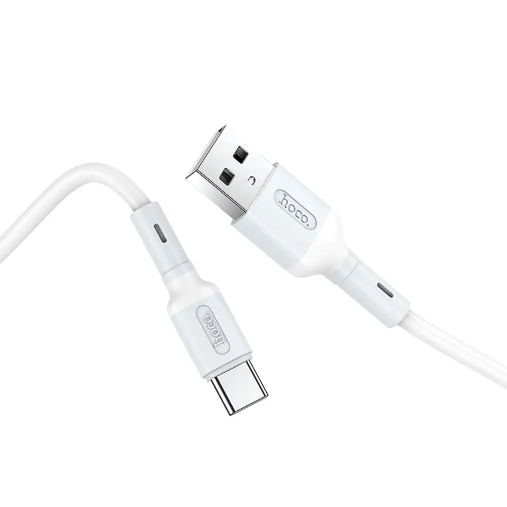 Фото 2 Кабель Hoco X65 Type-C - USB 3 А 1 м TPE оплетка цвет белый Фото 2 Кабель Hoco X65 Type-C - USB 3 А 1 м TPE оплетка цвет белый