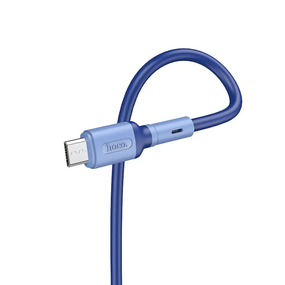 Фото 4 Кабель Hoco X65 microUSB - USB 2.4 А 1 м TPE оплетка синий Фото 4 Кабель Hoco X65 microUSB - USB 2.4 А 1 м TPE оплетка синий