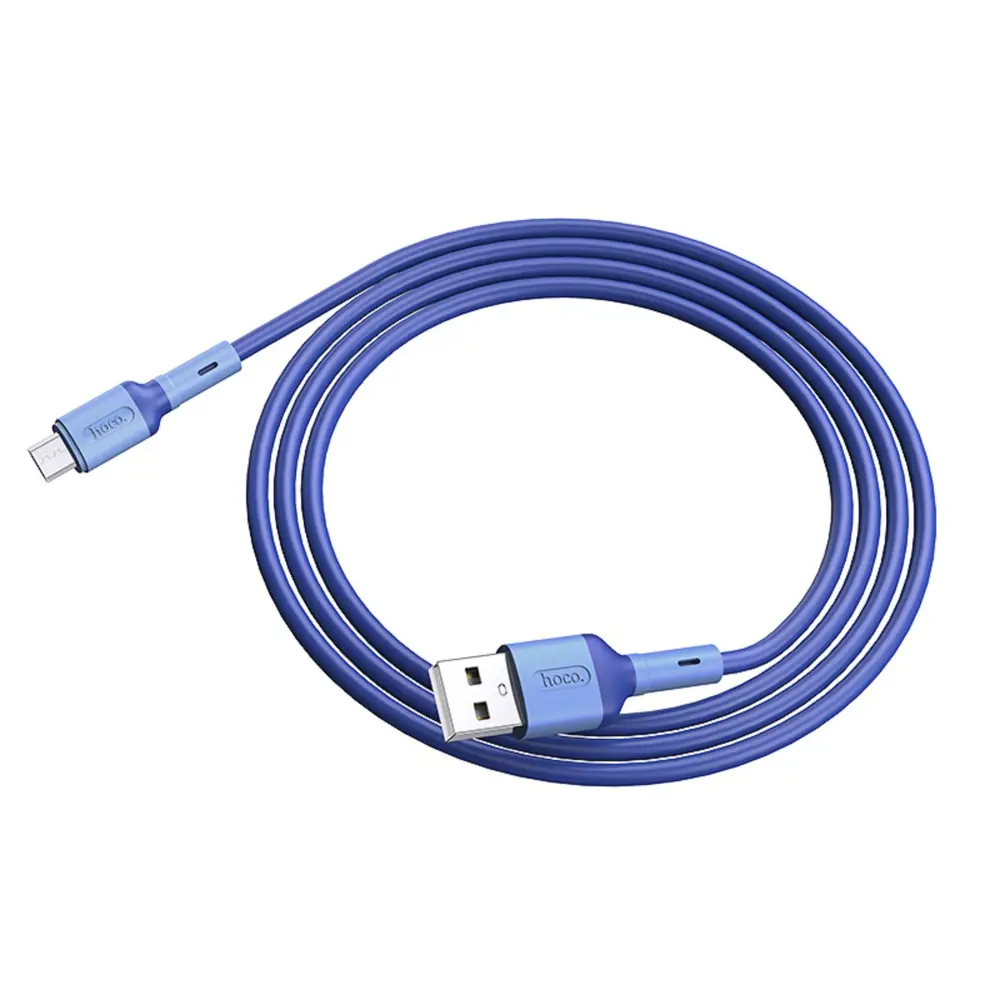 Фото 3 Кабель Hoco X65 microUSB - USB 2.4 А 1 м TPE оплетка синий Фото 3 Кабель Hoco X65 microUSB - USB 2.4 А 1 м TPE оплетка синий