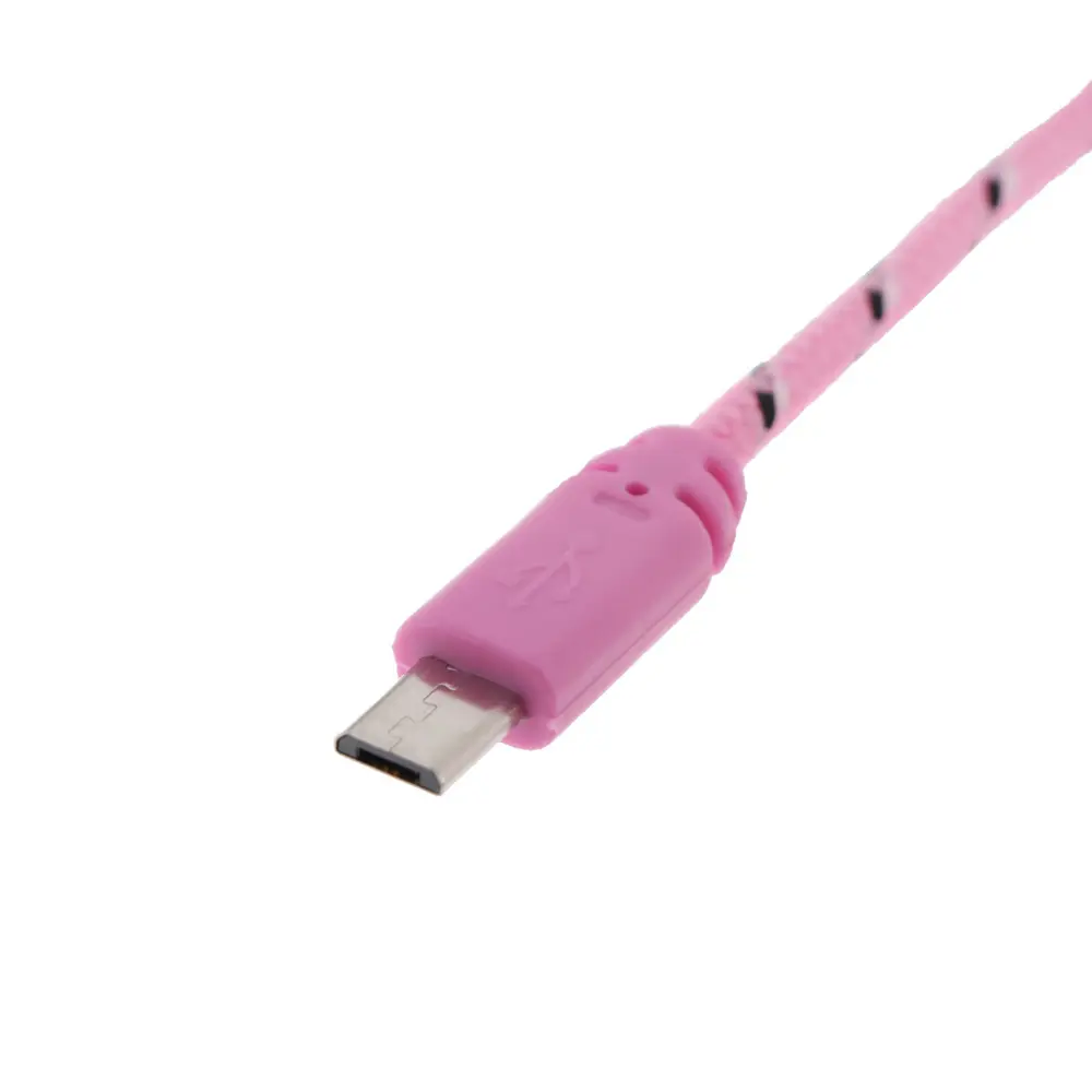 Фото 4 Кабель LuazON microUSB - USB 1 А 0.9 м оплётка нейлон цвет розовый Фото 4 Кабель LuazON microUSB - USB 1 А 0.9 м оплётка нейлон цвет розовый