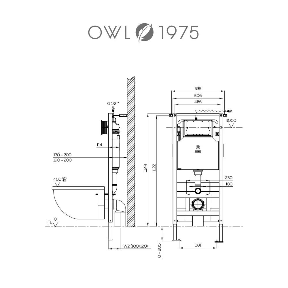 Фото 9 Комплект инсталляция с унитазом Owl 1975 OWLINSTNI.TOWLT190101 цвет белый Фото 9 Комплект инсталляция с унитазом Owl 1975 OWLINSTNI.TOWLT190101 цвет белый