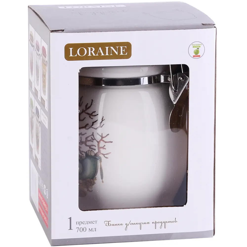 Фото 4 Банка для сыпучих продуктов Loraine Страна чудес 0.7 л керамика цвет белый Фото 4 Банка для сыпучих продуктов Loraine Страна чудес 0.7 л керамика цвет белый