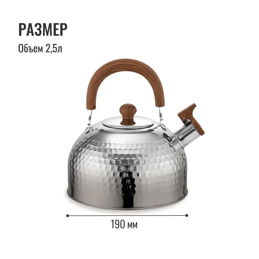 Фото 6 Чайник Homium water2.5Lsilver 2.5 л нержавеющая сталь цвет серебристый Фото 6 Чайник Homium water2.5Lsilver 2.5 л нержавеющая сталь цвет серебристый