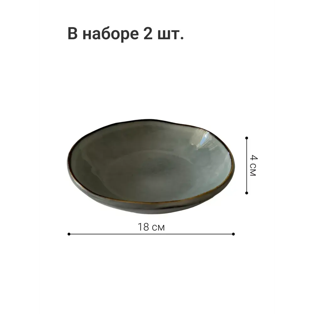 Фото 7 Набор тарелок 2 шт Homium Gallery 18x4x18 см керамика цвет синий