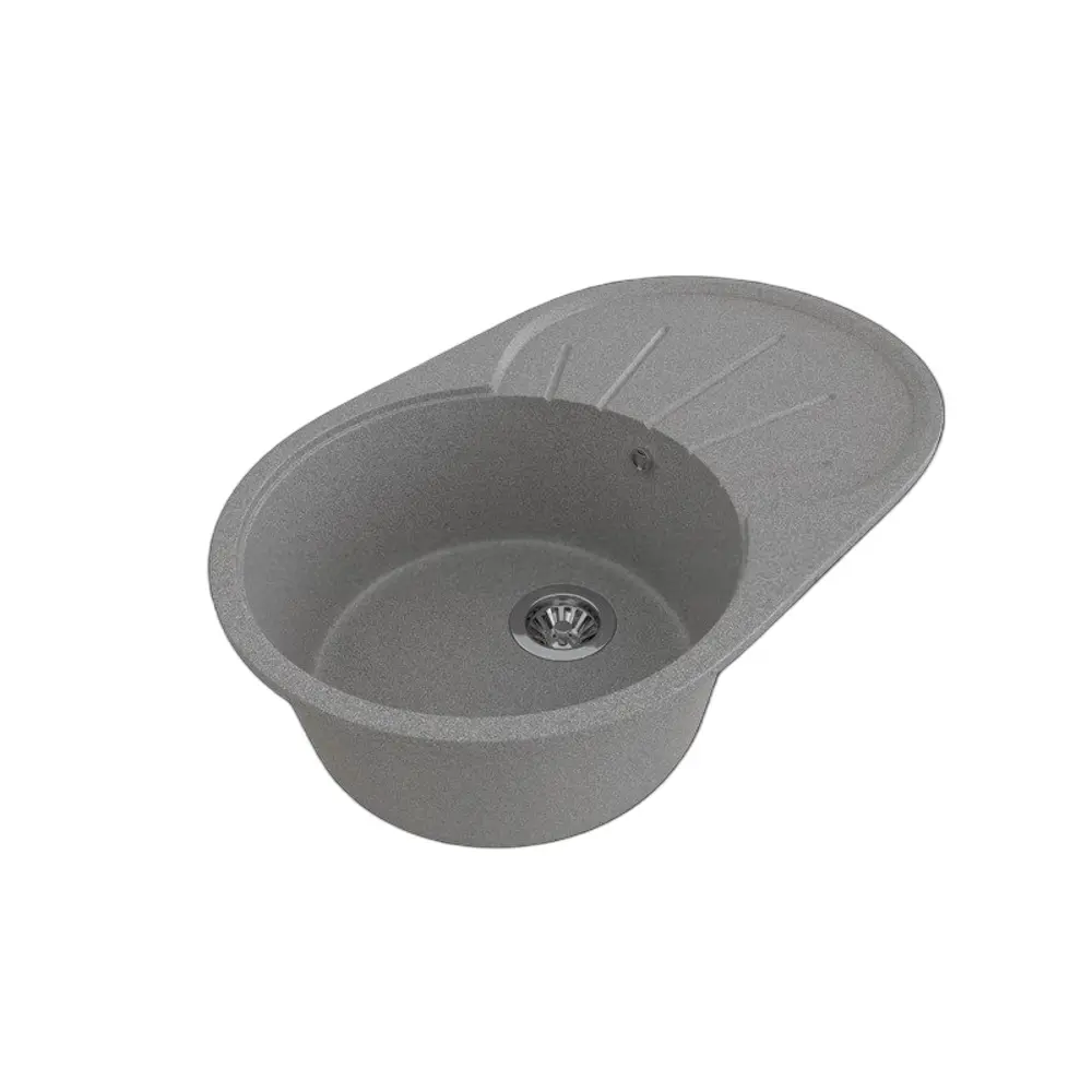 Фото Накладная мойка Gamma stone GS-5-309 45.5x73.5x17 см искусственный камень цвет темно-серый Фото Накладная мойка Gamma stone GS-5-309 45.5x73.5x17 см искусственный камень цвет темно-серый