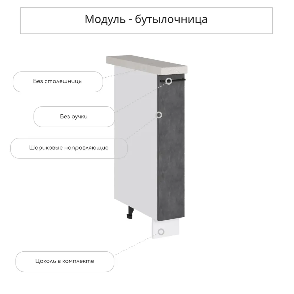 Фото Напольный шкаф Сурская Мебель Хелмер 15x81.60x47.80 см ЛДСП цвет бетон Фото Напольный шкаф Сурская Мебель Хелмер 15x81.60x47.80 см ЛДСП цвет бетон