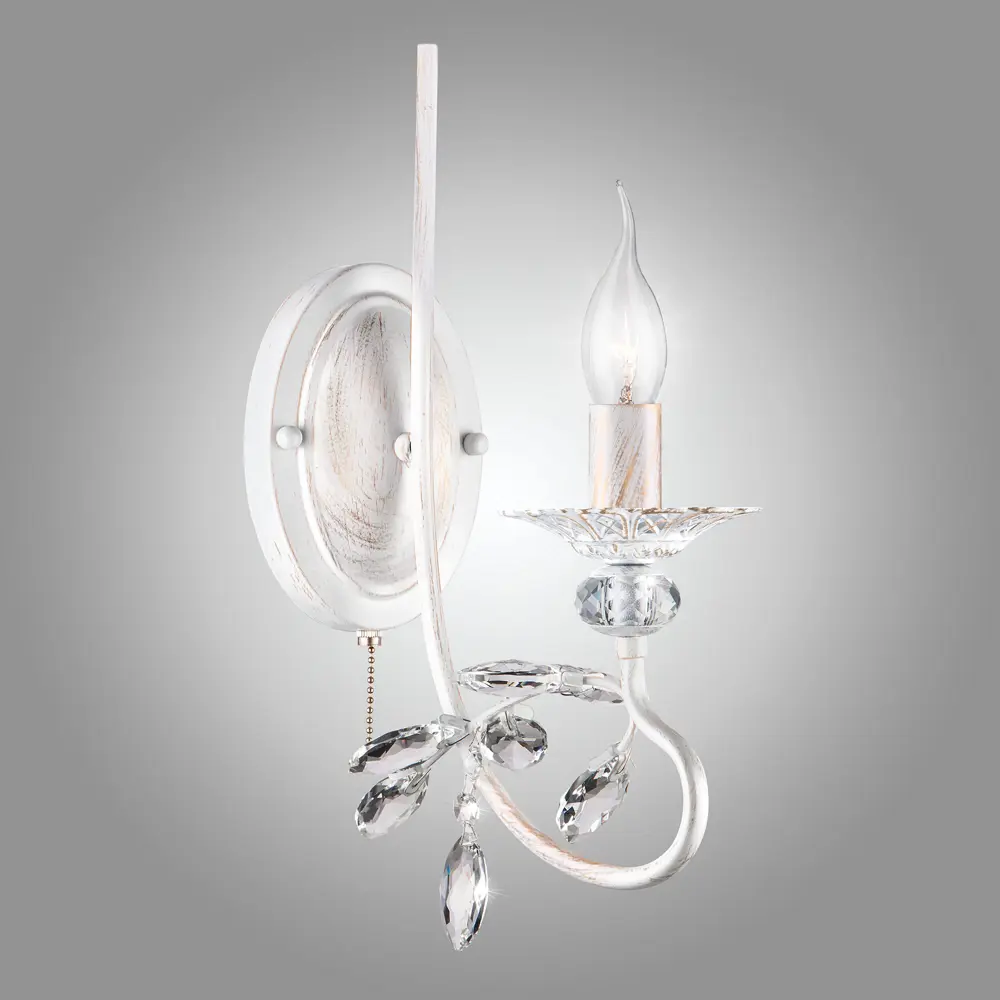 Фото Бра Eurosvet Alexandria 60057/1 белый с золотом E14 Фото Бра Eurosvet Alexandria 60057/1 белый с золотом E14