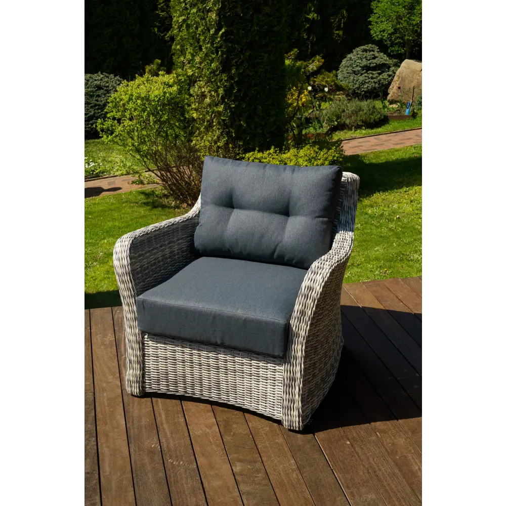 Фото 2 Кресло садовое Besta fiesta Besta_Venice_chair_grey ВЕНЕЦИЯ 96 см x 90 см x 86 см искусственный ротанг серый/серебристый Фото 2 Кресло садовое Besta fiesta Besta_Venice_chair_grey ВЕНЕЦИЯ 96 см x 90 см x 86 см искусственный ротанг серый/серебристый