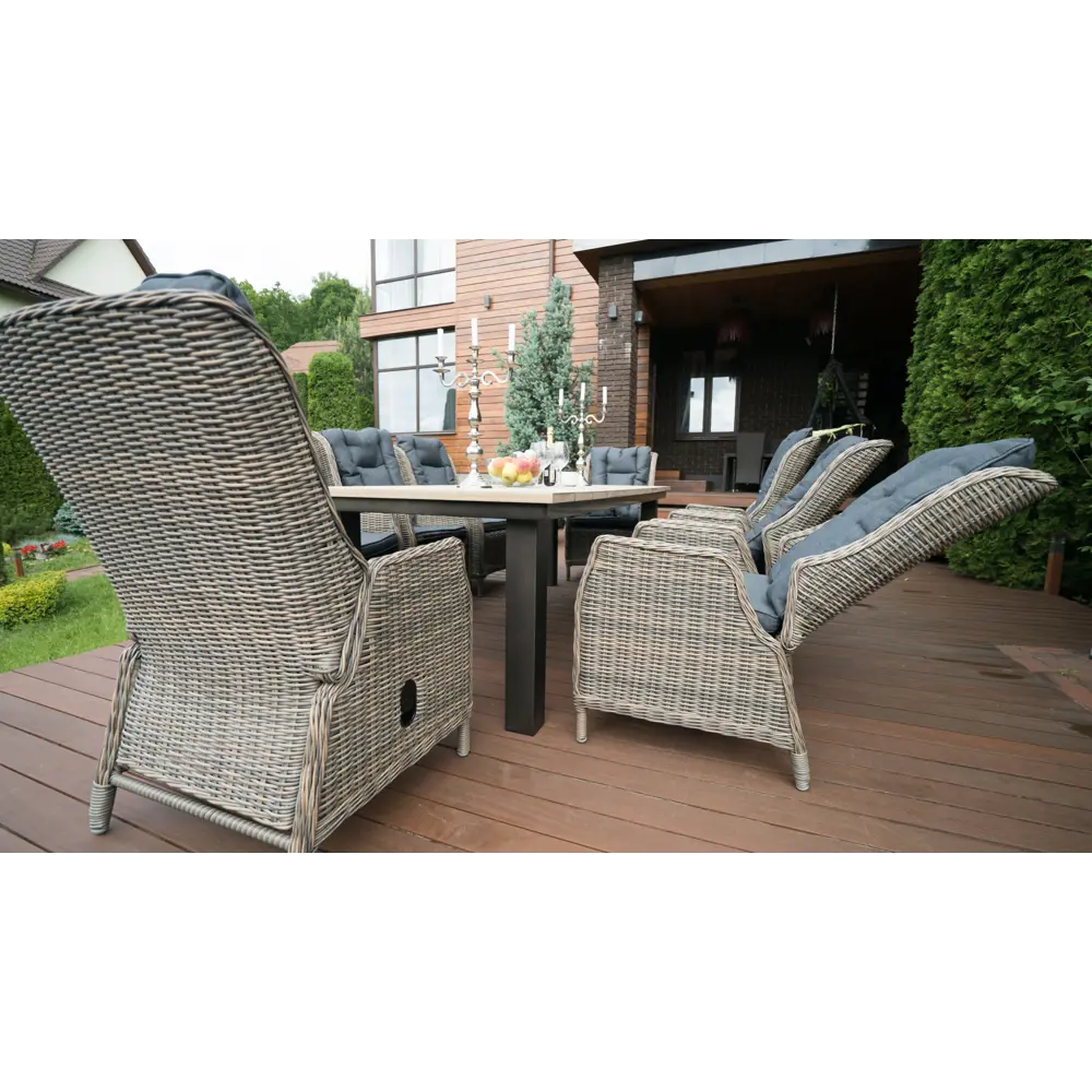 Фото 5 Кресло садовое Besta fiesta Besta_Verona_chair_brown ВЕРОНА 61 см x 50 см x 105 см искусственный ротанг коричневый