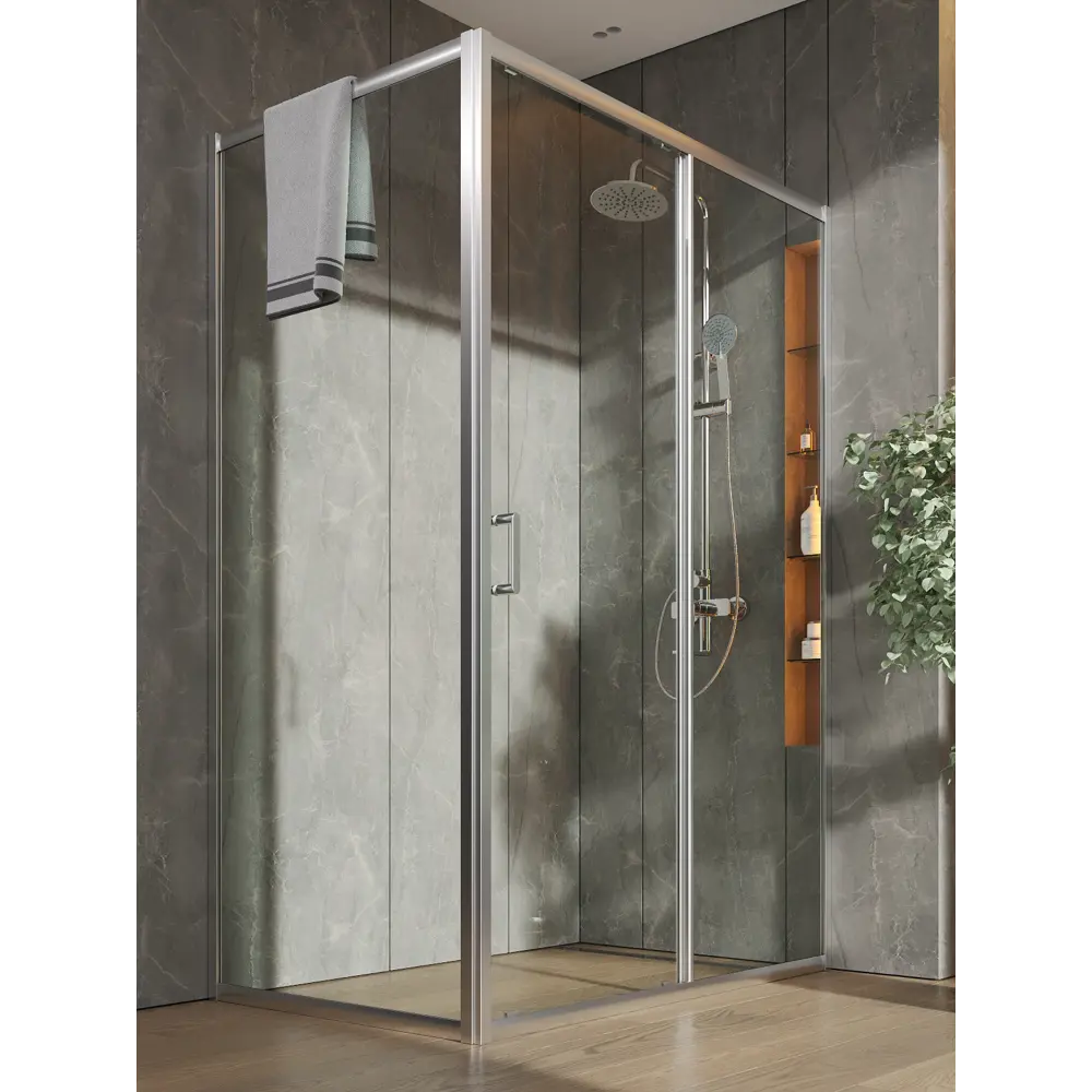 Фото 3 Душевой уголок Orange E23-13080TCR без поддона 130x80см, стекло прозрачное