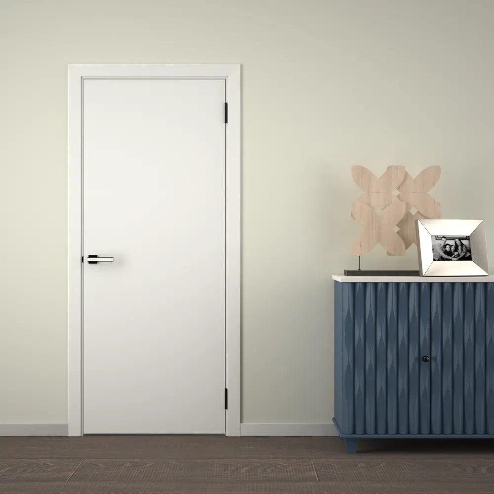 Фото 7 Дверь межкомнатная глухая с замком и петлями в комплекте Гладье 80x200 см эмаль цвет белый