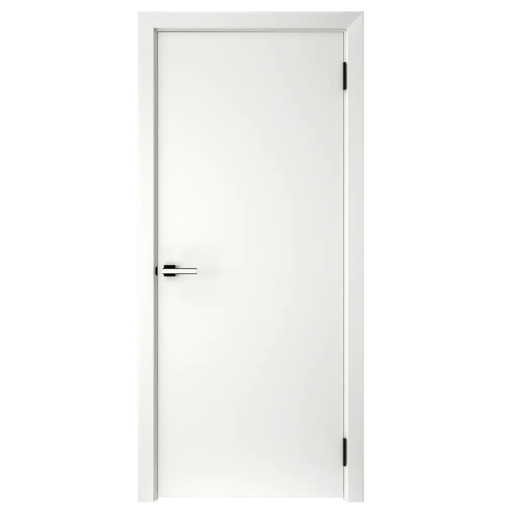 Фото Дверь межкомнатная глухая с замком и петлями в комплекте Гладье 80x200 см эмаль цвет белый