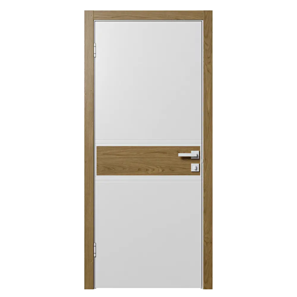 Фото Дверь межкомнатная глухая с замком и петлями в комплекте хорда G 80x200 см эмаль цвет белый