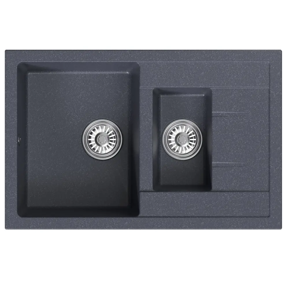 Фото 2 Врезная мойка Mixline ML-GM22 (343) NEW 49x77x19 см искусственный камень цвет антрацит