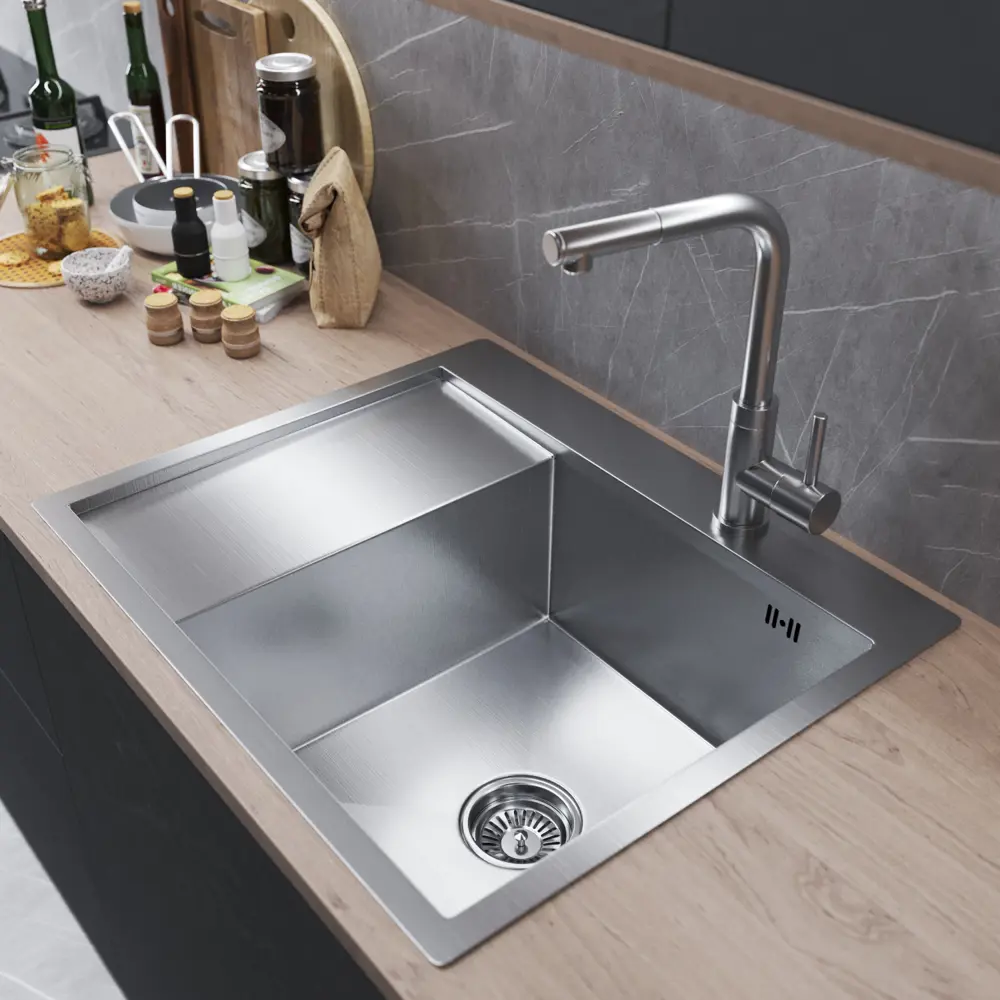 Фото 4 Врезная мойка Mixline PRO 551876 49x60x20 см нержавеющая сталь цвет нержавеющая сталь