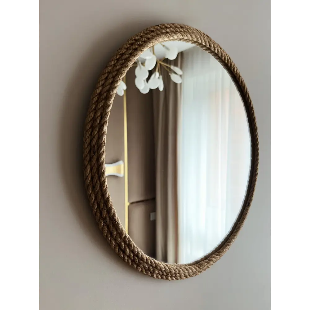 Фото 2 Зеркало в раме из джута Jendi_mirror KDJ30 30x30 см Фото 2 Зеркало в раме из джута Jendi_mirror KDJ30 30x30 см
